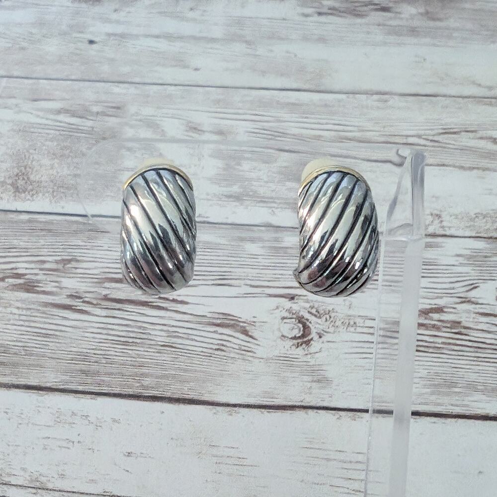 Vintage Clip On Earrings Statement Half Hoop
